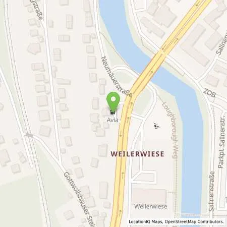 Standortübersicht der Tankstelle AVIA Tankstelle in 74523 Schwäbisch Hall