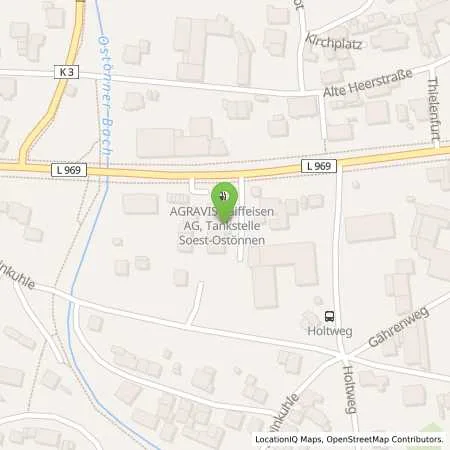 Standortübersicht der Tankstelle Raiffeisen Tankstelle Ostönnen in 59494 Soest (Ostönnen)