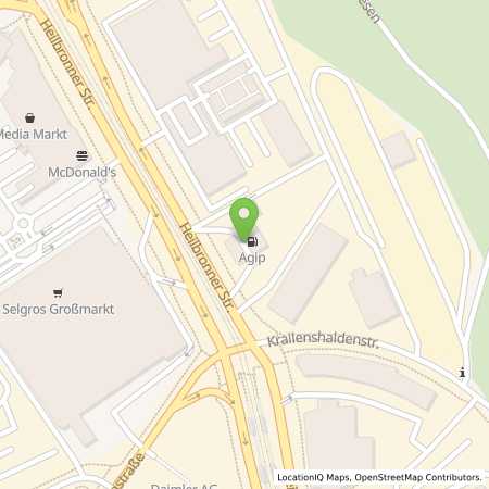 Standortübersicht der Benzin-Super-Diesel Tankstelle: ENI in 70469, Stuttgart