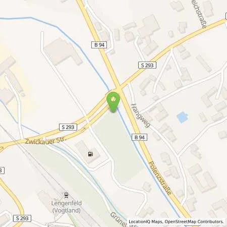 Standortübersicht der Tankstelle LENGENFELD - ZWICKAUER STRASSE 16 in 08485 Lengenfeld