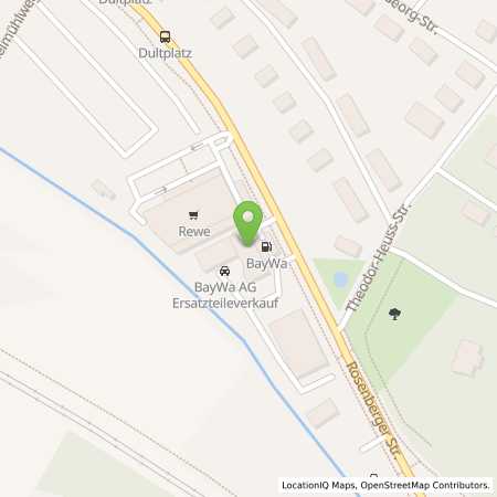 Standortübersicht der Benzin-Super-Diesel Tankstelle: BayWa Tankstelle Sulzbach-Rosen in 92237, Sulzbach-Rosenberg