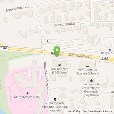 Standortübersicht der Tankstelle Aral Tankstelle in 24376 Kappeln