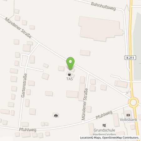 Standortübersicht der Benzin-Super-Diesel Tankstelle: TAS Hedemünden in 34346, Hedemünden