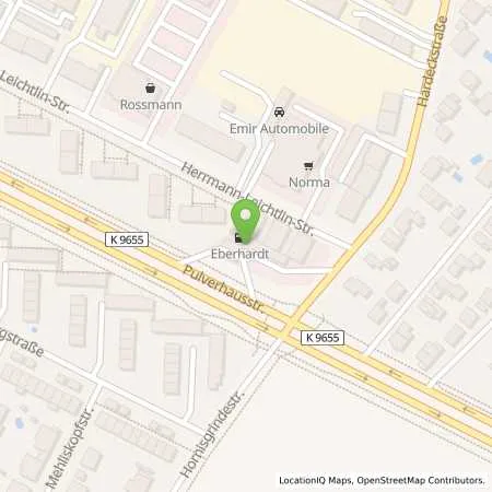 Standortübersicht der Tankstelle Eberhardt, Hardeckstraße, Karlsruhe in 76185 Karlsruhe