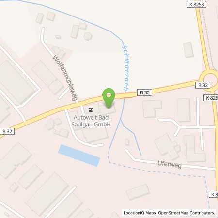 Standortübersicht der Tankstelle Bad Saulgau, Wiesenstraße 20 in 88348 Bad Saulgau