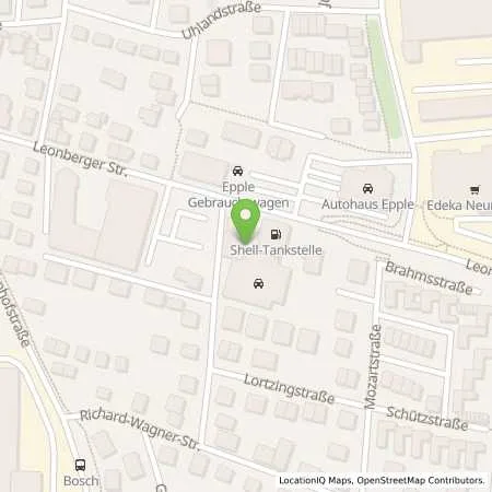 Standortübersicht der Tankstelle Shell Rutesheim Leonberger Str. 56 in 71277 Rutesheim