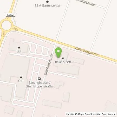 Standortübersicht der Tankstelle Tankstelle Rakelbusch Barsinghausen Steinklippenstraße in 30890 Barsinghausen
