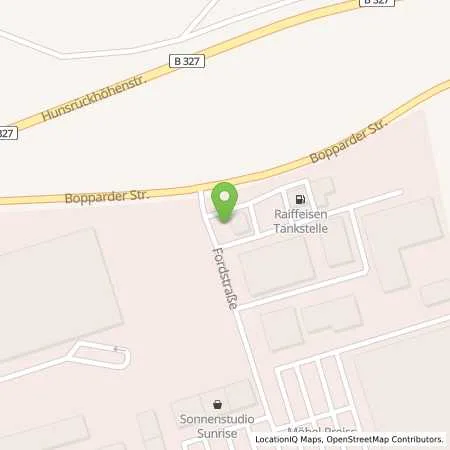 Standortübersicht der Tankstelle Raiffeisentankstelle, Fordstraße 1 Kastellaun in 56288 Kastellaun