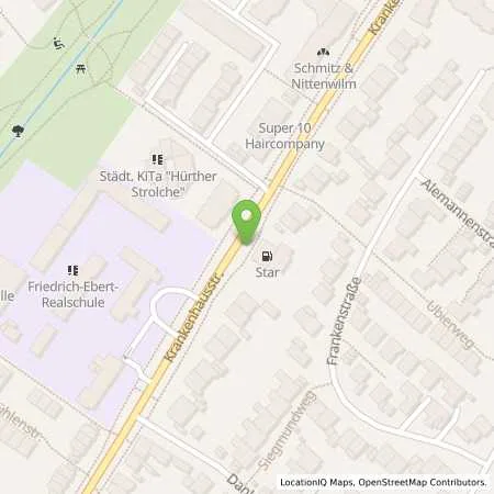 Standortübersicht der Tankstelle star Tankstelle in 50354 Hürth