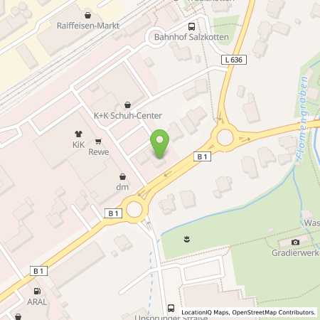 Standortübersicht der Benzin-Super-Diesel Tankstelle: Raiffeisen Westfalen Mitte eG in 33154, Salzkotten