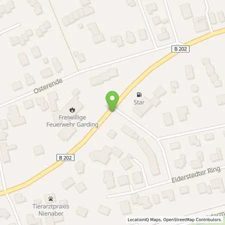 Standortübersicht der Tankstelle star Tankstelle in 25836 Garding