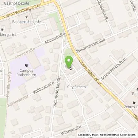 Standortübersicht der Tankstelle Esso Tankstelle in 91541 ROTHENBURG