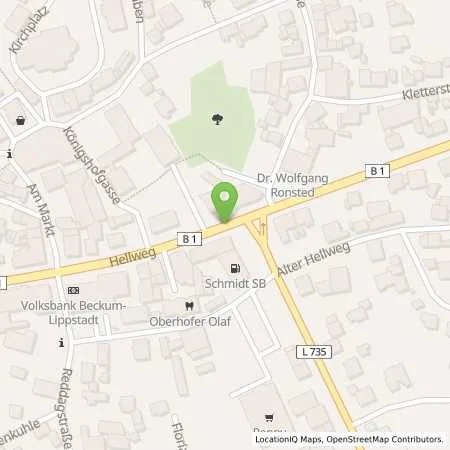 Standortübersicht der Tankstelle Schmidt SB - Tank Erwitte in 59597 Erwitte