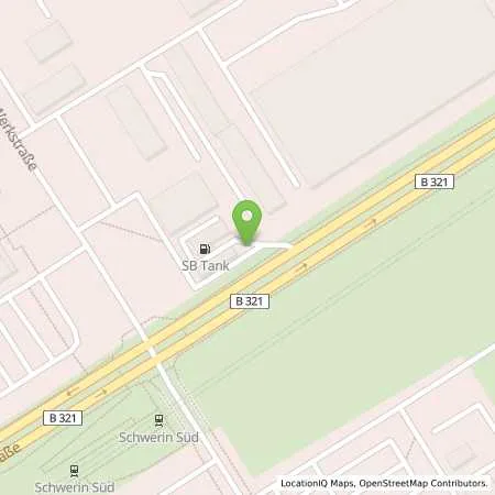 Standortübersicht der Tankstelle Sb Schwerin Pampowerstr./Werkstr. in 19061 Schwerin