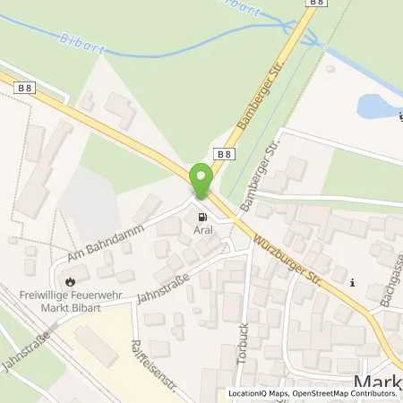 Standortübersicht der Tankstelle Aral Tankstelle in 91477 Markt Bibart