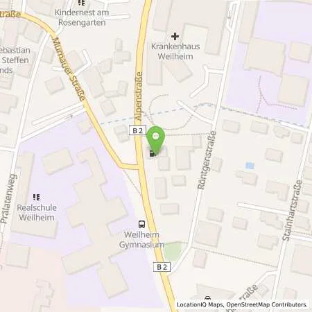 Standortübersicht der Tankstelle Pinoil in 82362 Weilheim