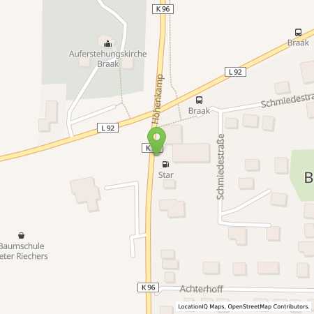 Standortübersicht der Benzin-Super-Diesel Tankstelle: star Tankstelle in 22145, Braak