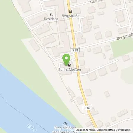 Standortübersicht der Tankstelle Sprint Meißen Dresdner Str. in 01662 Meißen