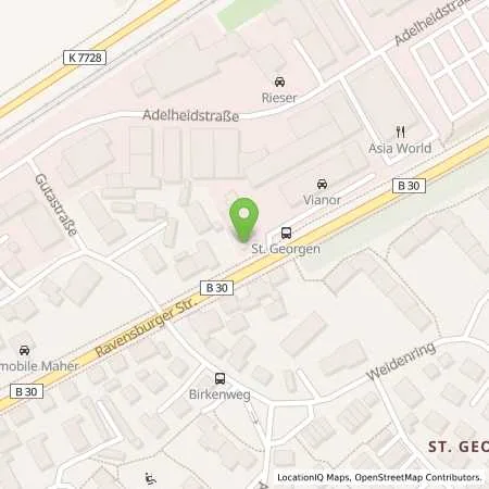 Standortübersicht der Tankstelle JET FRIEDRICHSHAFEN RAVENSBURGER STRASSE 63 in 88046 FRIEDRICHSHAFEN