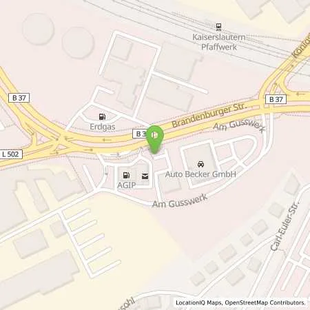 Standortübersicht der Tankstelle KAISERSLAUTERN - SUEDTANGENTE in 67663 Kaiserslautern
