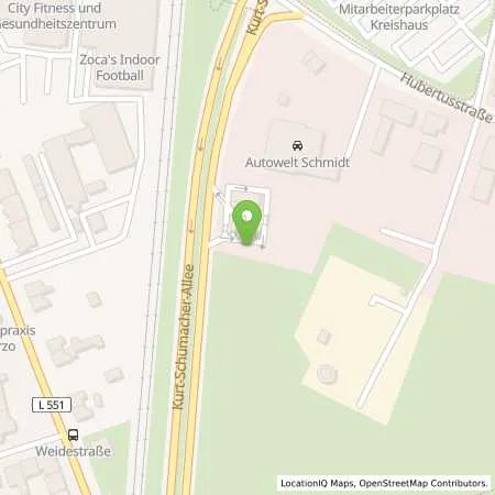 Standortübersicht der Tankstelle JET RECKLINGHAUSEN KURT- SCHUMACHER- ALLEE 5 in 45657 RECKLINGHAUSEN