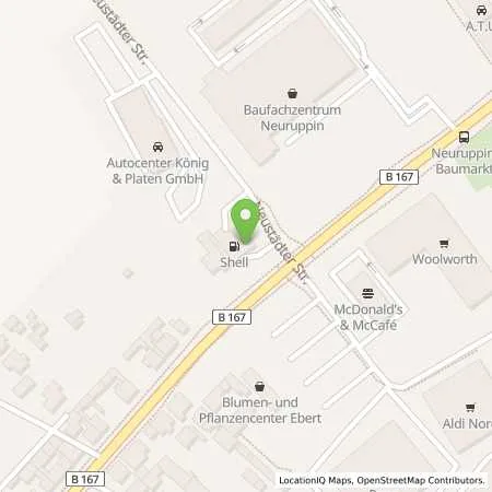 Standortübersicht der Tankstelle Shell Neuruppin Neustaedter Str. 24a in 16816 Neuruppin