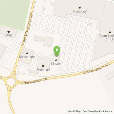 Standortübersicht der Tankstelle LAUCHHAMMER, LIEBENWERDAER STR in 01979 Lauchhammer