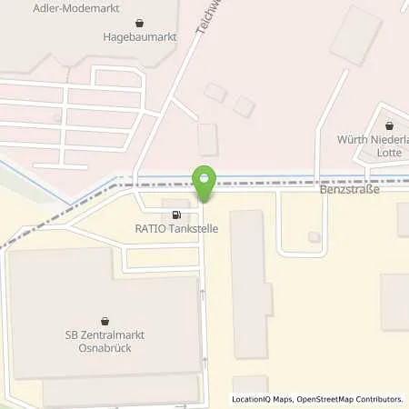 Standortübersicht der Tankstelle Ratio Osnabrück Atter in 49076 Osnabrück