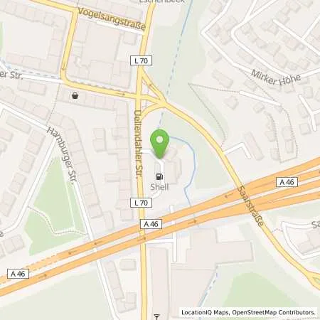 Standortübersicht der Tankstelle Shell Wuppertal-Elberfeld Üllendahler Str. 94 in 42107 Wuppertal (Elberfeld)