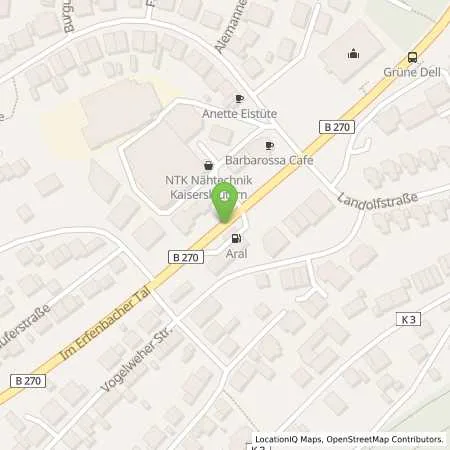 Standortübersicht der Tankstelle Aral Tankstelle in 67661 Kaiserslautern