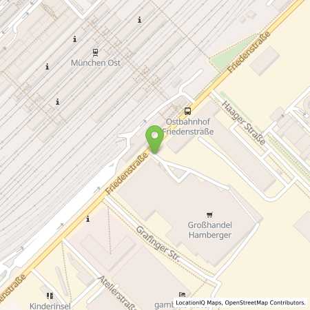 Standortübersicht der Benzin-Super-Diesel Tankstelle: Tankstelle Hamberger Großmarkt GmbH in 81671, München