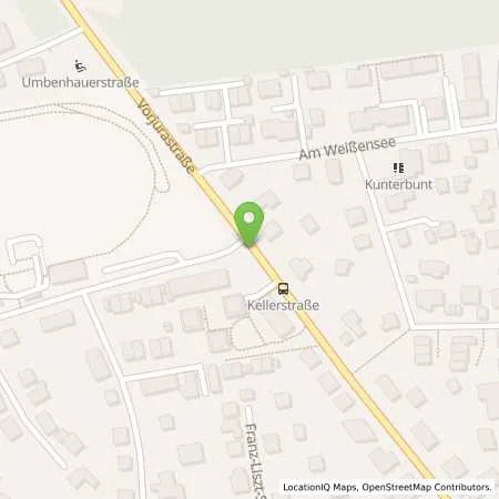 Standortübersicht der Tankstelle NUERNBERG - VORJURASTRASSE 180 in 90453 Nuernberg