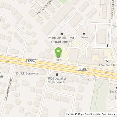 Standortübersicht der Tankstelle München, Wasserburger Landstr. 285 in 81827 München