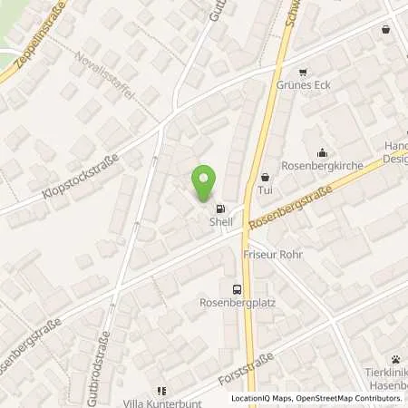 Standortübersicht der Tankstelle Shell Stuttgart Rosenbergplatz 7 in 70193 Stuttgart