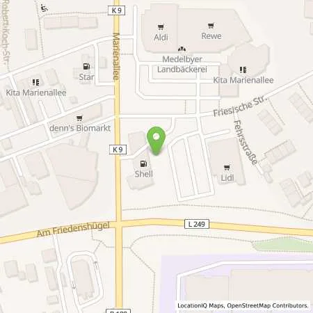 Standortübersicht der Tankstelle Shell Flensburg Friesische Str. 191 in 24937 Flensburg