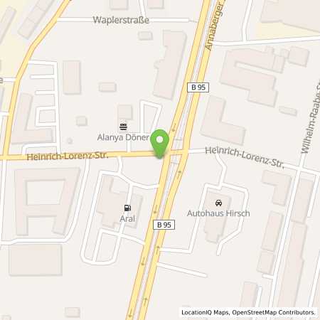 Standortübersicht der Benzin-Super-Diesel Tankstelle: Aral Tankstelle in 09120, Chemnitz