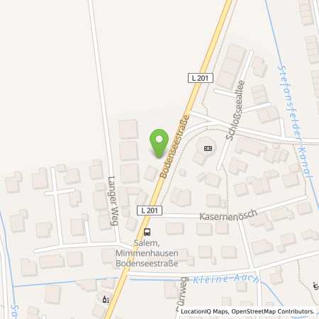 Standortübersicht der Benzin-Super-Diesel Tankstelle: SALEM-MIMMENHAUSEN - BODENSEESTR. 1 in 88682, Salem-Mimmenhausen