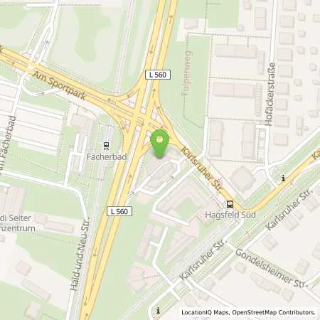 Standortübersicht der Tankstelle TotalEnergies Karlsruhe in 76139 Karlsruhe