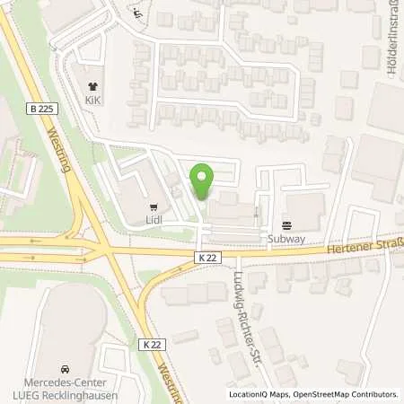 Standortübersicht der Tankstelle Shell Recklinghausen Hertener Str. 100 in 45657 Recklinghausen