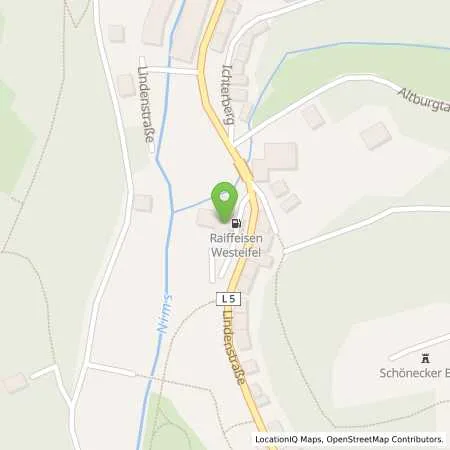 Standortübersicht der Tankstelle Raiffeisen-Waren-GmbH Westeifel in 54614 Schönecken
