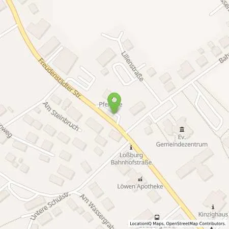 Standortübersicht der Tankstelle Autohaus Pfefferle in 72290 Lossburg