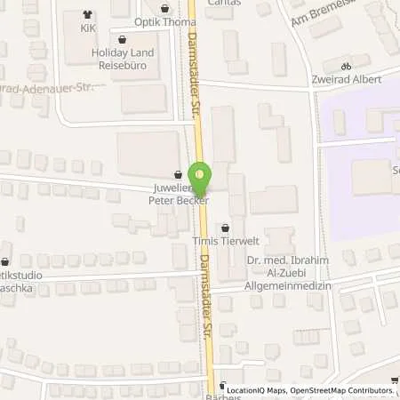 Standortübersicht der Tankstelle Esso Tankstelle in 64354 REINHEIM