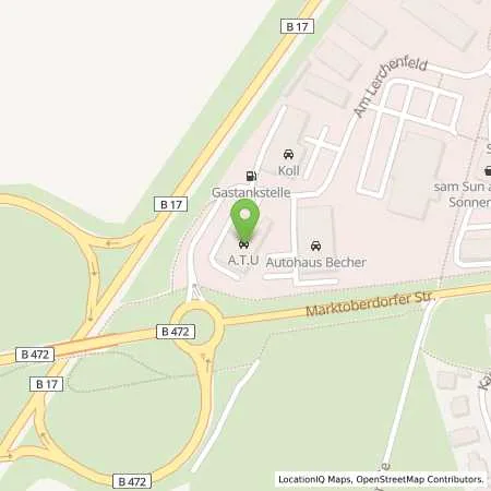 Standortübersicht der Tankstelle Schongau Tannenberger Straße 2 in 86956 Schongau