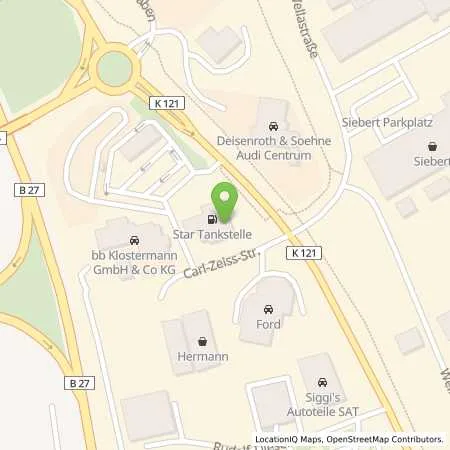 Standortübersicht der Tankstelle star Tankstelle in 36088 Hünfeld