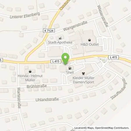 Standortübersicht der Tankstelle Shell Geislingen Vorstadtstr. 62 in 72351 Geislingen