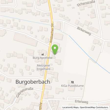 Standortübersicht der Benzin-Super-Diesel Tankstelle: Aral Tankstelle in 91595, Burgoberbach