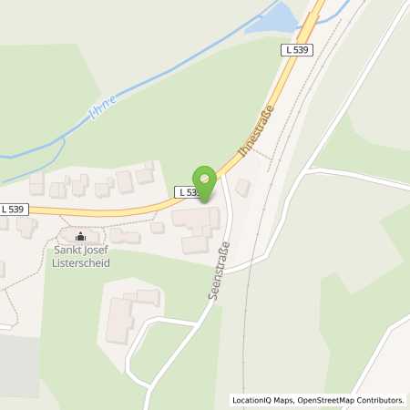 Standortübersicht der Benzin-Super-Diesel Tankstelle: Raiffeisen Listerscheid in 57439, Attendorn
