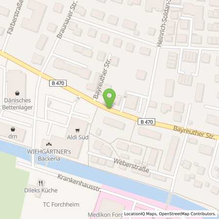 Standortübersicht der Benzin-Super-Diesel Tankstelle: ENI in 91301, Forchheim