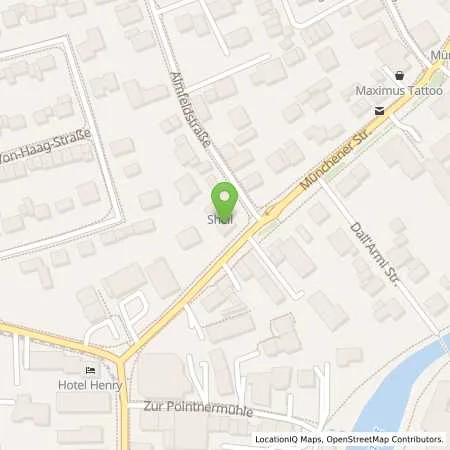 Standortübersicht der Tankstelle Shell Erding Muenchener Str. 42 in 85435 Erding