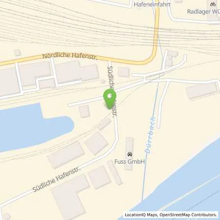 Standortübersicht der Tankstelle BayWa Tankstelle Würzburg Hafen in 97080 Würzburg